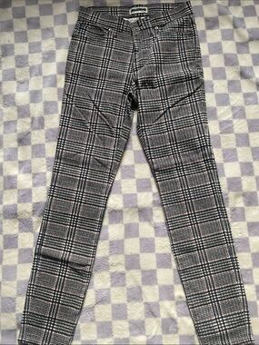 Madewell Black and White Plaid Skinny Jeans